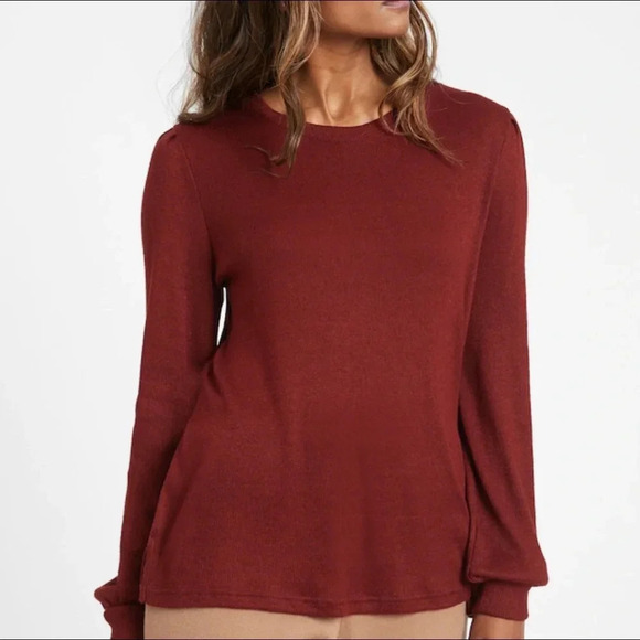 Banana Republic Tops - BR Cozy Ribbed Puff Sleeve Top - NWOT - Caramel